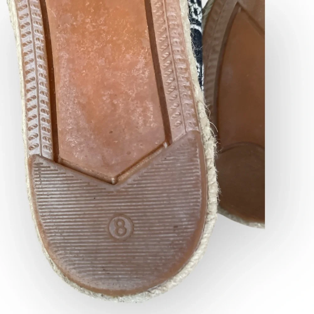 Rebecca Minkoff Gavin Geometric Espadrilles Size 8 Blue Cream Slip On Flats